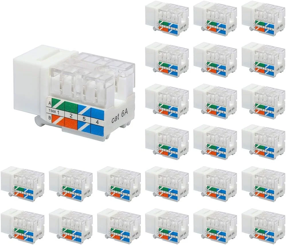 VCE Confezione da 25 inserti Keystone RJ45 Cat6A a 90 gradi