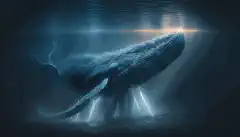Una balenottera azzurra che emette luce