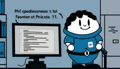 Un personaggio dei cartoni animati con in mano uno script e in piedi davanti a un computer con il prompt di PowerShell, che indica la facilità di scripting di PowerShell per i principianti