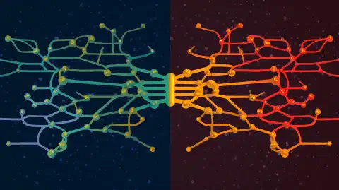 Un'illustrazione simbolica che rappresenta la connessione fluida tra i protocolli ARP e NDP.