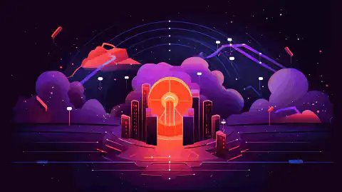 Un'illustrazione che mostra un tunnel di rete che collega un server locale al logo Cloudflare, a simboleggiare il traffico di rete sicuro e snello.