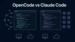 Due finestre di terminale astratte, turchese e viola, collegate a simboli di computer e cloud su uno sfondo scuro