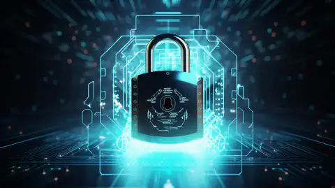 Un'immagine simbolica che rappresenta la privacy e la sicurezza digitale, con un lucchetto chiuso e protetto da un emblema a forma di scudo, che trasmette l'idea della salvaguardia dei dati e dell'anonimato online.