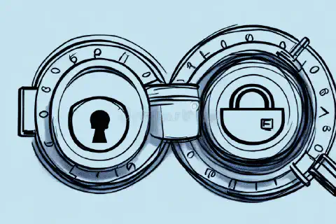 Un'immagine simbolica che rappresenta la sicurezza delle password con uno scudo che protegge una serratura.